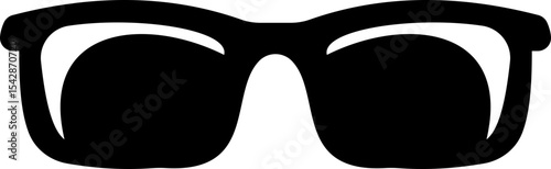 Sunglasses vector icon for fashion accessory design summer eyewear style and sun protection Men and women glasses. hipster frame, fashion black plastic rims. Trendy Optics Art, modern shade graphic