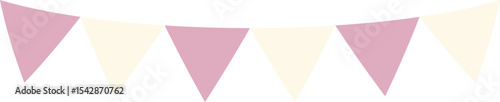 Triangle flag garland 2 colors - pink-white