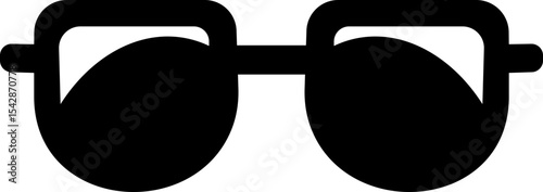 Sunglasses vector icon for fashion accessory design summer eyewear style and sun protection Men and women glasses. hipster frame, fashion black plastic rims. Trendy Optics Art, modern shade graphic