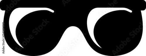 Sunglasses vector icon for fashion accessory design summer eyewear style and sun protection Men and women glasses. hipster frame, fashion black plastic rims. Trendy Optics Art, modern shade graphic
