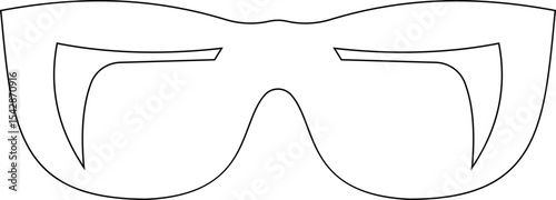 Sunglasses vector icon for fashion accessory design summer eyewear style and sun protection Men and women glasses. hipster frame, fashion black plastic rims. Trendy Optics Art, modern shade graphic