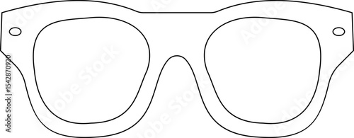 Sunglasses vector icon for fashion accessory design summer eyewear style and sun protection Men and women glasses. hipster frame, fashion black plastic rims. Trendy Optics Art, modern shade graphic