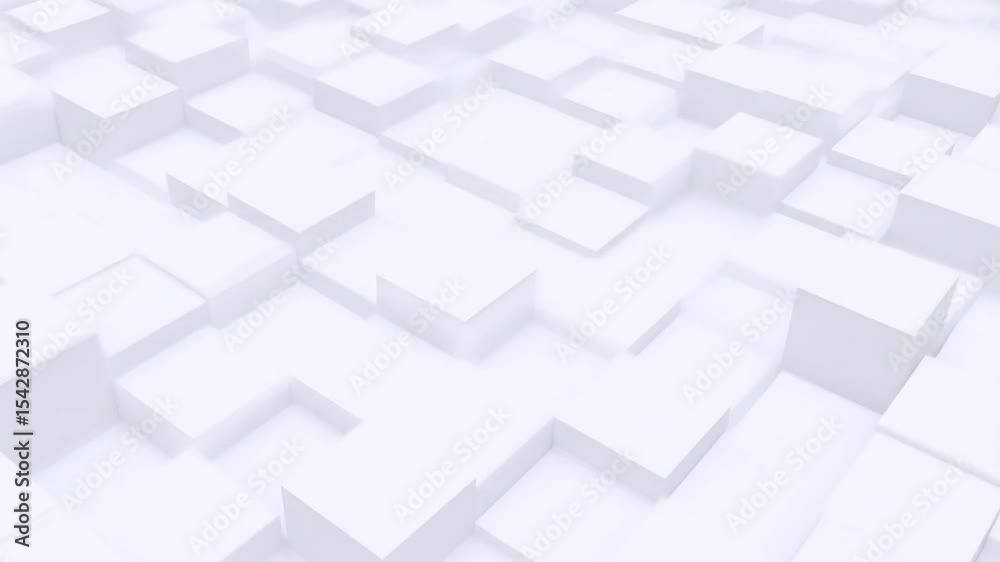 Abstract geometric pattern of many overlapping white cubes