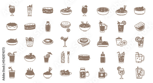 Culinary Collection: A carefully curated assortment of delightful culinary items, meticulously arranged to showcase diverse food and beverage options. 
