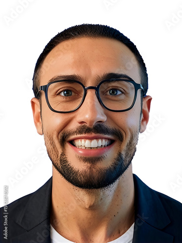 Man smile portrait glasses
