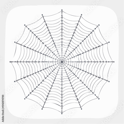 vector Network of interconnected shapes inspired by the structure of spider silk