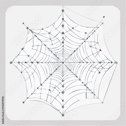 vector Network of interconnected shapes inspired by the structure of spider silk