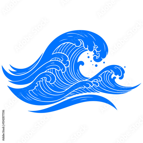 A rhythmic cascade of premium vector waves creating a beautiful and meditative graphic background