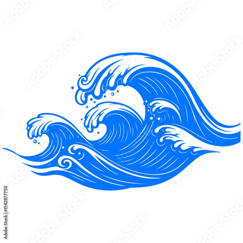 Capturing the glorious essence of tidal waves in a beautifully illustrated vector background