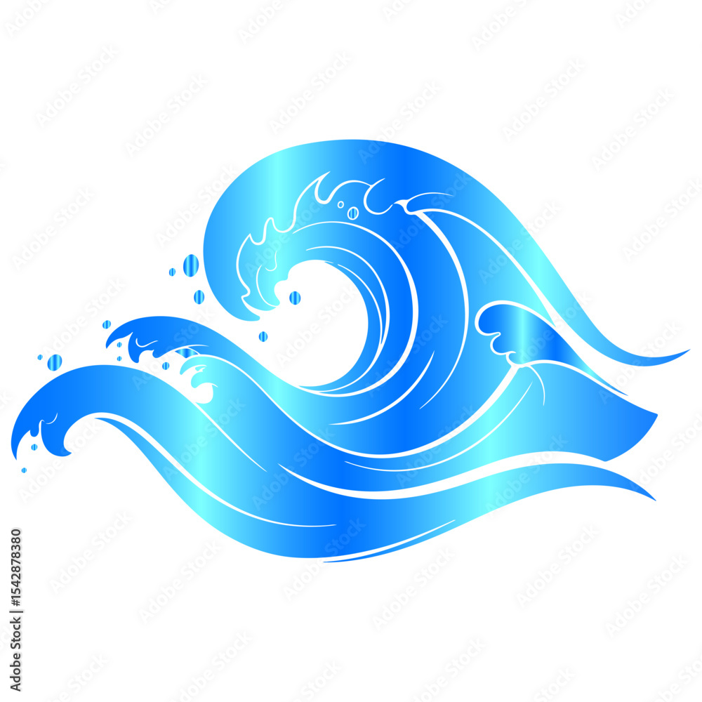 Fototapeta premium A harmonious and modern composition of minimalist waves, a beautiful vector background design