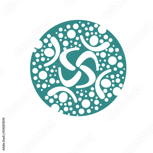 Abstract Community Circle with Bubbles