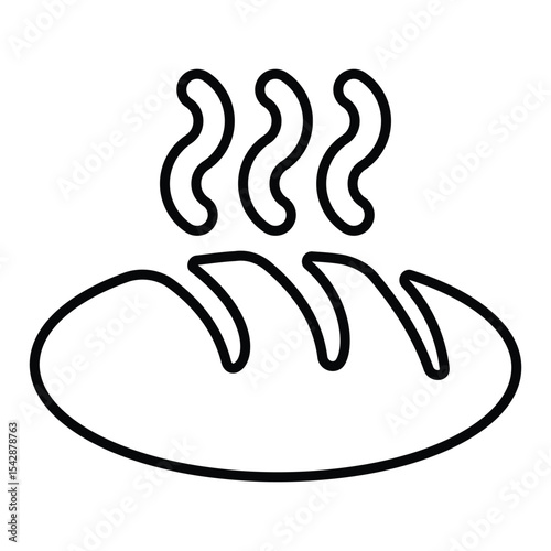bread line icon design. bread thin black outline symbol vector illustration. editable stroke icon on transparent background.