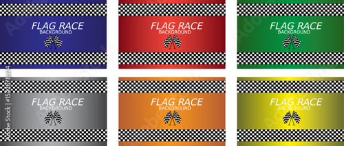  * Vector Flag Race Backgrounds Set: Checkered Racing Banners & Headers