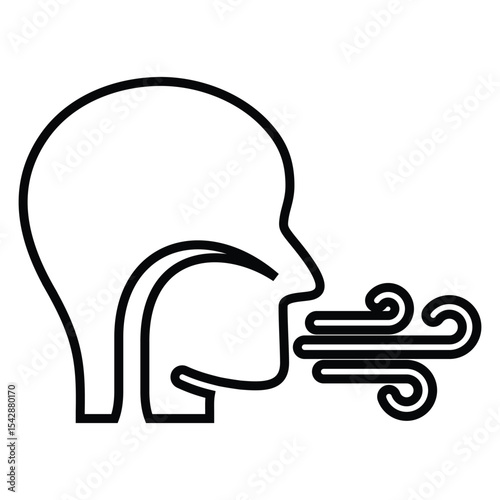 Breathing set line icon design. Breathing set thin black outline symbol vector illustration. editable stroke icon on transparent background.