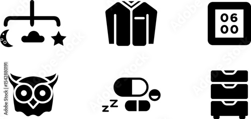 Modern Rounded Filled Sleeping Icon Set