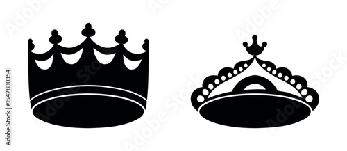 Set of King crowns templates