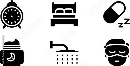 Modern Rounded Filled Sleeping Icon Set