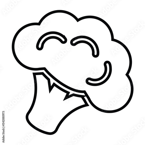 Broccoli line icon design. Broccoli thin black outline symbol vector illustration. editable stroke icon on transparent background.