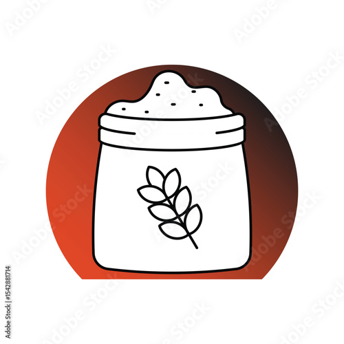 Fertilizer gradient outline icon with white background vector stock illustration