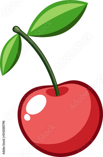 cherry with leaf