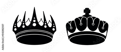 Set of King crowns templates