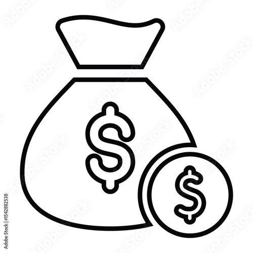 budget line icon design. budget thin black outline symbol vector illustration. editable stroke icon on transparent background.
