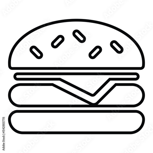 burger line icon design. burger thin black outline symbol vector illustration. editable stroke icon on transparent background.