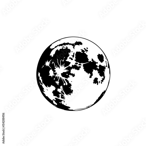 Dramatic lunar phase illustration showcasing the moon's detailed surface features