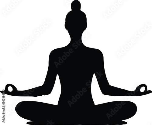 Yoga icon silhouette vector