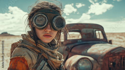 A conceptually strong stock frame timeless classics race across sandy desert: off-roaders test their might in a vintage vehicle pursuit.