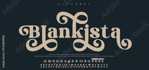 Blankista typography beauty fashion elegant minimalist serif italic fonts decorative wedding vintage retro logos. Minimal luxury font alphabet logo. Vector illustration