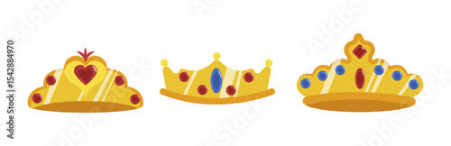 Set of King crowns templates