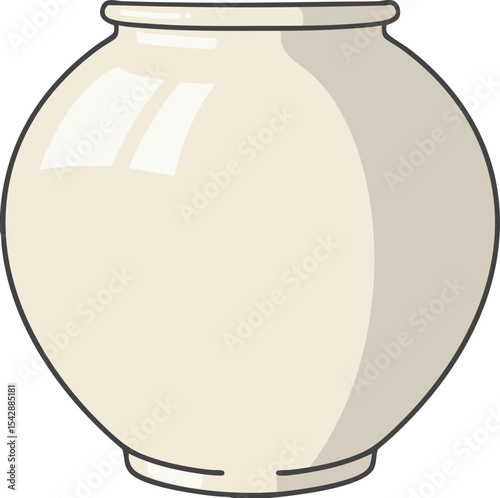 Vector image of beautiful moon jar in Korean tradition
