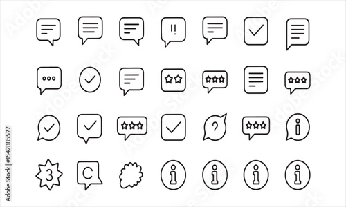 Collection of line icons for feedback ratings and information