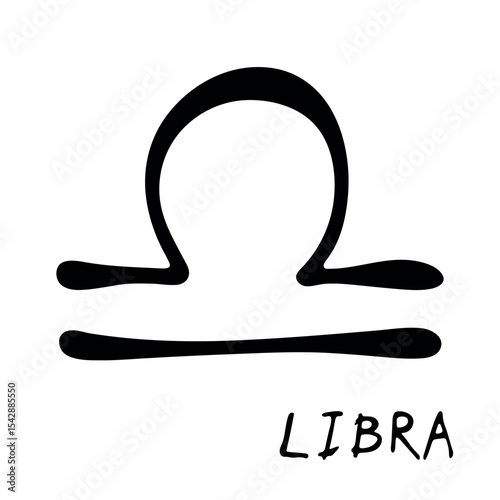 Hand drawn libra zodiac sign Esoteric symbol doodle Astrology clipart Element for design