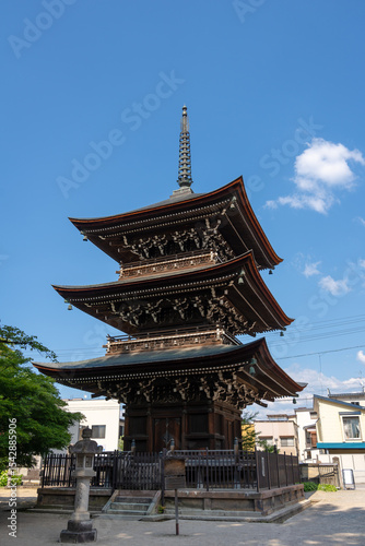 Three-story Pagoda at Hida Kokubun-ji Temple in Takayama