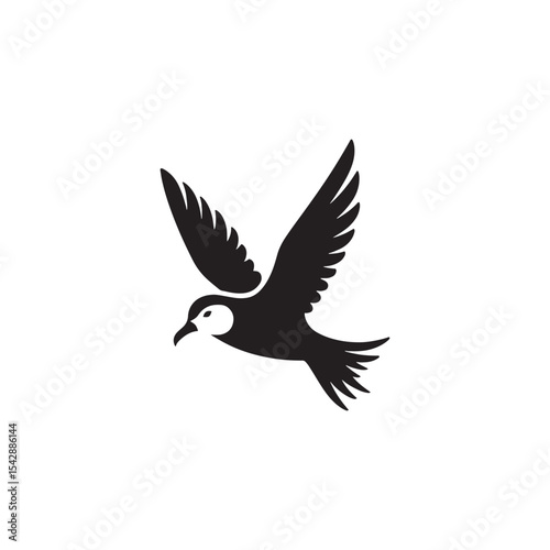 Gliding Petrel Silhouette Vector Art – Graceful Seabird Design with Outstretched Wings, Minimalist Black Outline Ideal for Ocean Wildlife Themes, Nautical Graphics, Logos, and Decor

