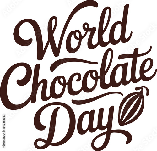 world chocolate day text vector