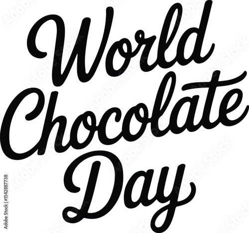 world chocolate day text vector
