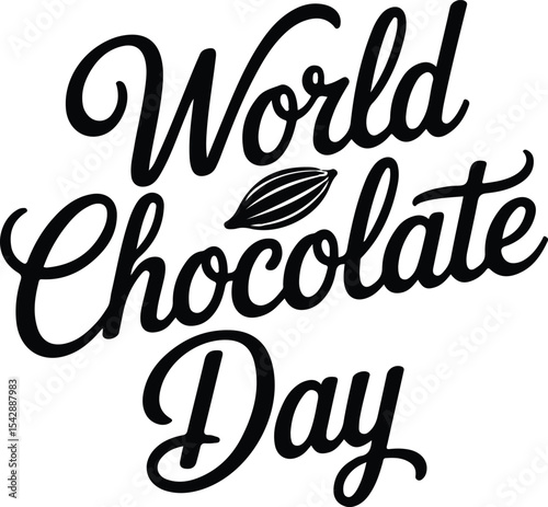 world chocolate day text vector