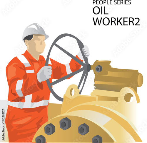illustration vector of oil offshore worker_2