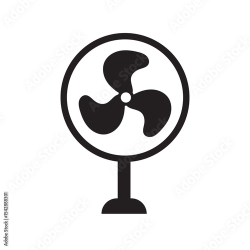 Table Fan icon symbol collection on white background.