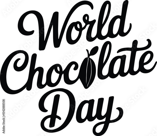 world chocolate day text vector