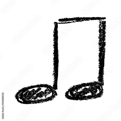Musical note doodle. Hand drawn musical symbol. Single element for print, web, design, decor, logo