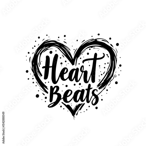 Expressive heartbeats vector illustration with dynamic brush strokes design