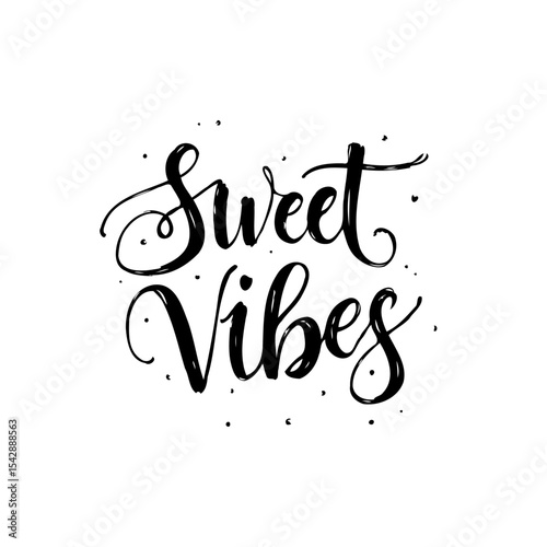 Elegant Sweet Vibes Typography Design for Positive Messages and Invitations