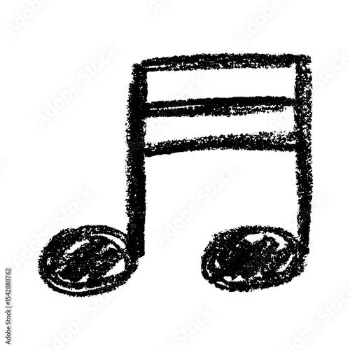 Musical note doodle. Hand drawn musical symbol. Single element for print, web, design, decor, logo
