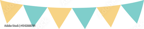 Triangle flag garland 3 colors - yellow-green