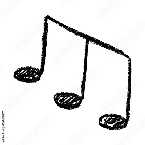Musical note doodle. Hand drawn musical symbol. Single element for print, web, design, decor, logo