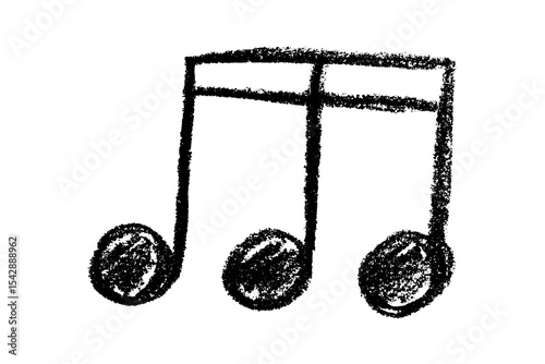 Musical note doodle. Hand drawn musical symbol. Single element for print, web, design, decor, logo